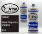 Preview: Nissan, Black Sapphire Metallic, B20: 400ml Sprühdose + 400ml Klarlack - Set, von ATW Autoteile West.